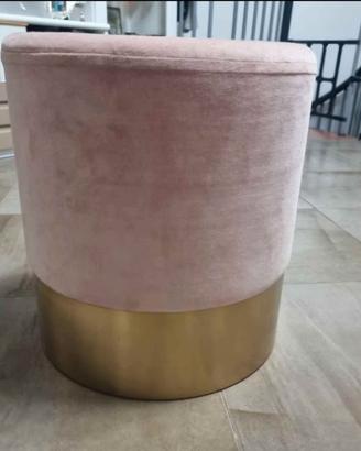Pouff velluto rosa e oro – come nuovo