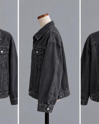 Giacca di jeans nera