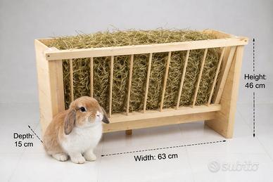Fieniera XL  LARGE per Conigli – Portafieno LEGNO