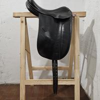 Sella equitazione dressage pelle nera Zaldi 17”