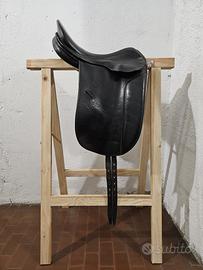 Sella equitazione dressage pelle nera Zaldi 17”