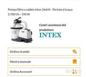 Pompa filtro a sabbia Intex 26644 NUOVO