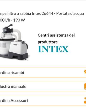 Pompa filtro a sabbia Intex 26644 NUOVO