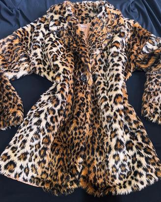 Cappotto im eco-pelliccia leopardato-made in italy
