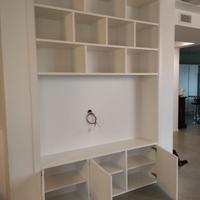 libreria porta tv con 3 ante vani a giorno laccato