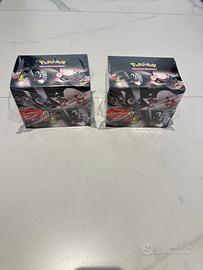 Pokemon display mini tin luce nera fuoco bianco
