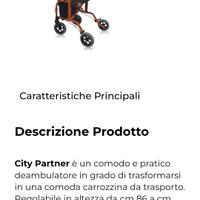 deambulatore con seduta e freni