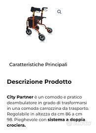 deambulatore con seduta e freni