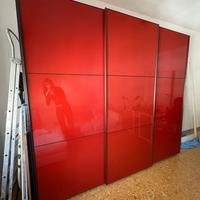 Armadio 3 ante scorrevoli Rosso