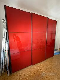 Armadio 3 ante scorrevoli Rosso