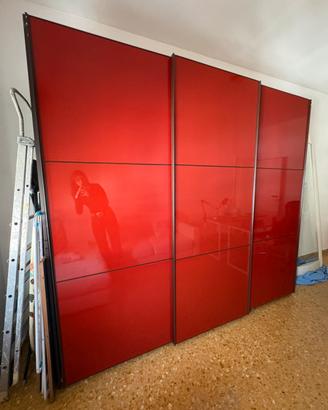 Armadio 3 ante scorrevoli Rosso