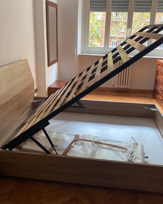 Letto contenitore in legno