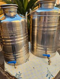 Fusti acciaio inox con Rubinetto per olio.