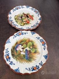 Set 2 piatti decorativi ceramica 'Marchi Bassano