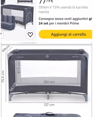 lettino da campeggio nuovo 