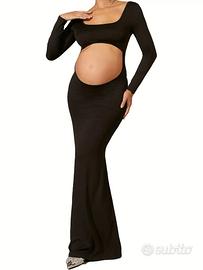 abito foto maternity lungo nero taglia S - NUOVO