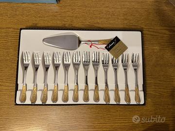 Set posate da dolce Inoxpran Linea Gold
