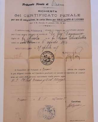 DOCUMENTO ANTICO 1927 Treviso