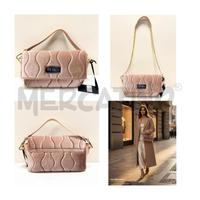 BORSA D GIO CELLINI ROSA VELLUTO CON TRACOLLA DETT