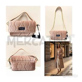 BORSA D GIO CELLINI ROSA VELLUTO CON TRACOLLA DETT