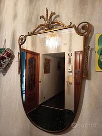 specchio anni '50/'60 in ottone stile Gio Ponti