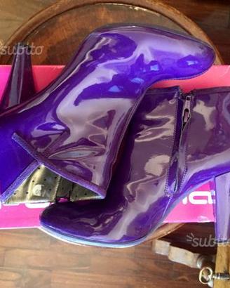 Scarpe fornarina originali tacco vernice viola 38