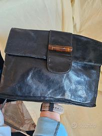 Pochette vintage Desmo in pelle nera