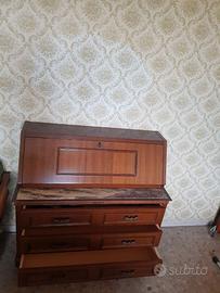 Mobile Bureau a ribalta d'epoca con marmo e cassaf