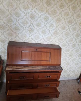 Mobile Bureau a ribalta d'epoca con marmo e cassaf