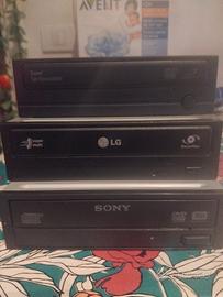 Masterizzatori lettore DVD/CD della LG e SONY