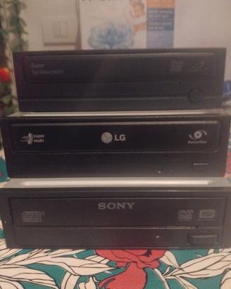 Masterizzatori lettore DVD/CD della LG e SONY