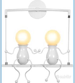 Applique lampadario metallo bianco humanoid