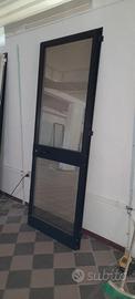 Porta in alluminio e vetro con telaio 220x80 cm -