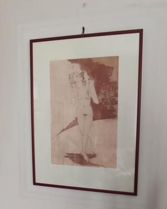 quadro nudo donna con bambino +cornice e vetro