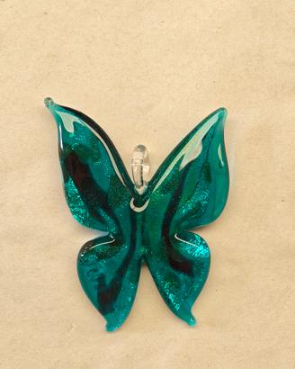 Ciondolo Farfalla in vetro di murano+argento 