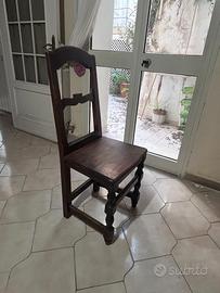 N°6 sedie in legno massiccio