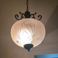 Lampadario boccia vetro molato