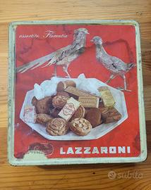 Scatola di latta vintage Lazzaroni da collezione