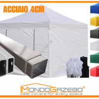 Gazebo 3x3  pieghevole acciaio 4cm