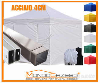 Gazebo 3x3  pieghevole acciaio 4cm