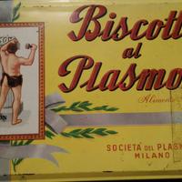 Scatola in latta di biscotti Plasmon anni 50