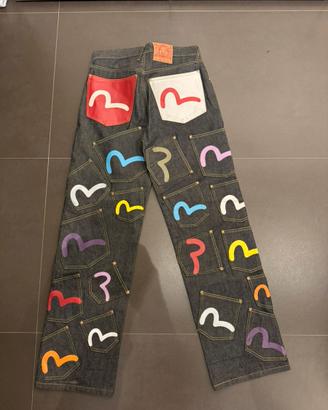 EVISU MULTI POCKET/21 tasche Jeans vintage Japan