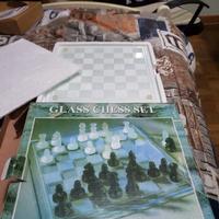 Scacchi in vetro - glass chess - scacchiera 25 cm