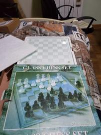 Scacchi in vetro - glass chess - scacchiera 25 cm