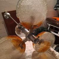 Lampadario vintage anni 70 con vetro murano