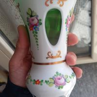 Vaso in cristallo di Boemia tipo Moser opalino 