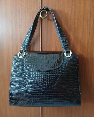 borsa in coccodrillo anni 60 da spalla 
