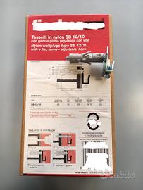 Tasselli in nylon con gancio piatto regolabile