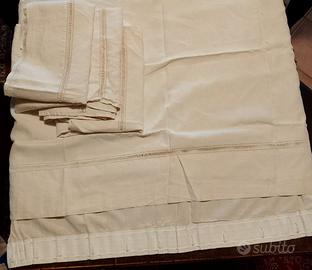 4 TENDE ECRU DI LINO ALL'UNCINETTO