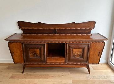 Credenza vintage anni 50 in noce e radica